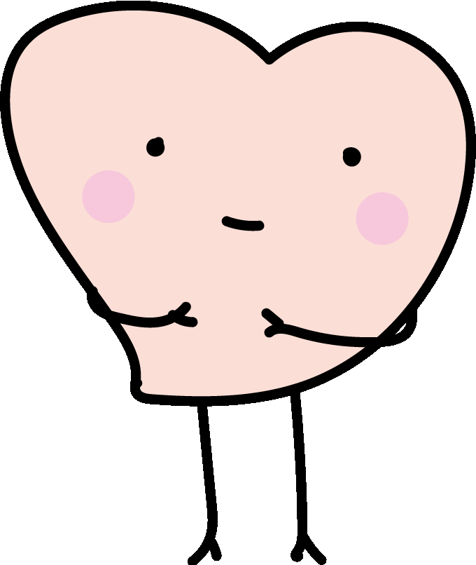 スマートフォン用のハートのキャラクター